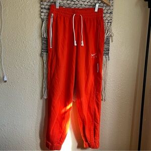 Nike Orange Dri-FIT Athletic Shorts with White Drawstring